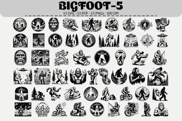 Bigfoot Vector Clipart – 53 Designs