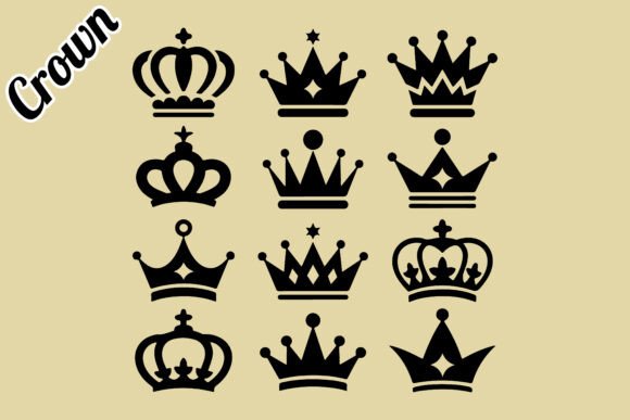 Black Crown Silhouette: Royal Elegance in Design