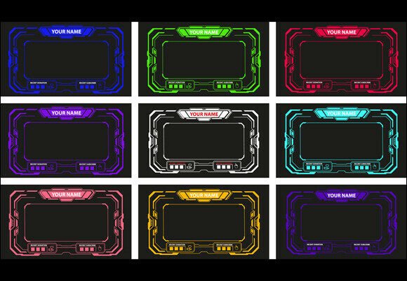 Collection of Colorful Digital UI Frames