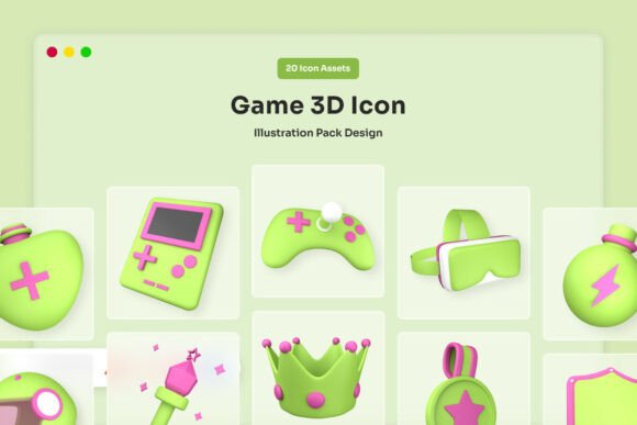 Colorful 3D Game Icon Set