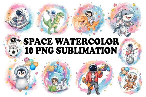 Cosmic Play Sublimation Designs: Fuel Imagination with Whimsical Space Art
