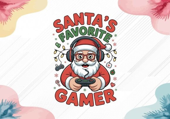 Cute Santa’s Favorite Gamer SVG PNG: A Must-Have for Creative Workflows