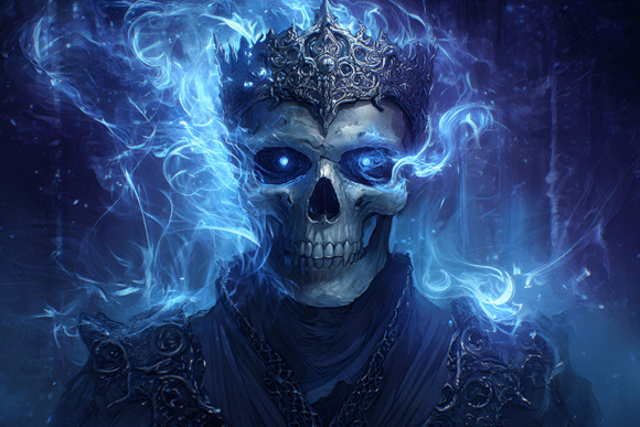 Dark Fantasy Skull King Background: A Vision of Gothic Majesty