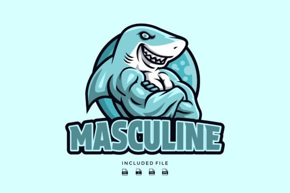 Embrace the Power of the Strong Blue Shark Mascot Vector in Modern Design