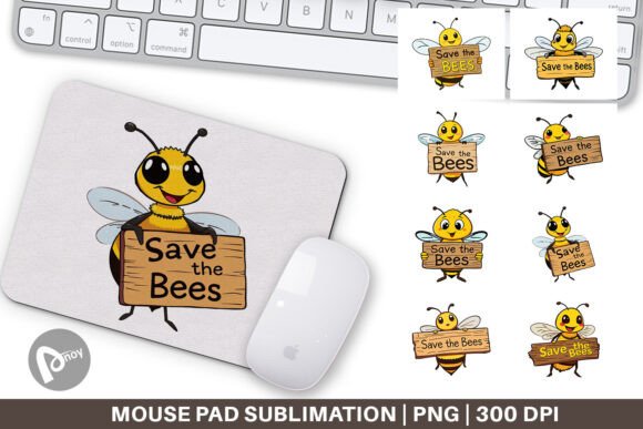 Enhance Your Workspace with the Mouse Pad Bee Holding Sign and Sublimation Mouse Pad