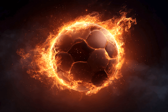 Flaming Soccer Ball Digital Art