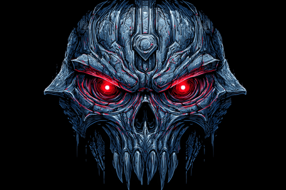 Futuristic Cyber Skull Background