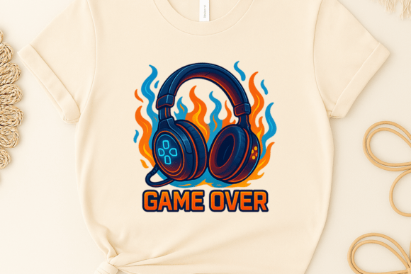 Game Over Headphone Sublimation Clipart