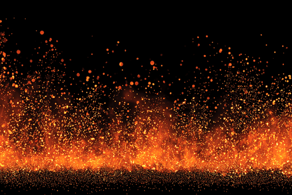 Glowing Fire Sparks and Ember Texture: A Dynamic Visual Element