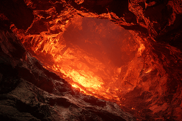 Glowing Lava Cave Background