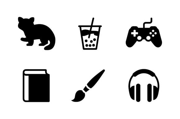 Introvert Me Time Hobby Icon Set