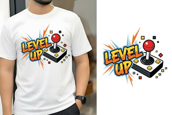 Level Up Gamer PNG T-Shirt Design