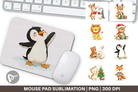 Mouse Pad Baby Christmas Animals