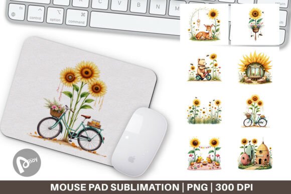 Mouse Pad Boho Sunflowers