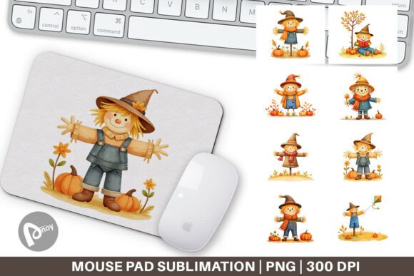 Mouse Pad Cozy Little Scarecrows: A Unique Touch for Your Workspace