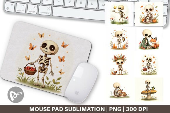 Mouse Pad Forest Familiar Skeletons