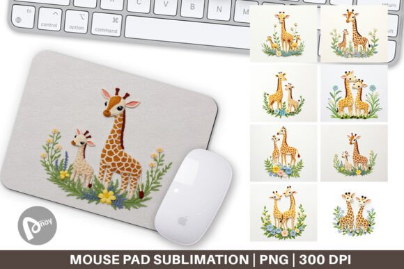 Mouse Pad Giraffe Embroidery and Sublimation Mouse Pad: A Unique Touch for Your Workspace