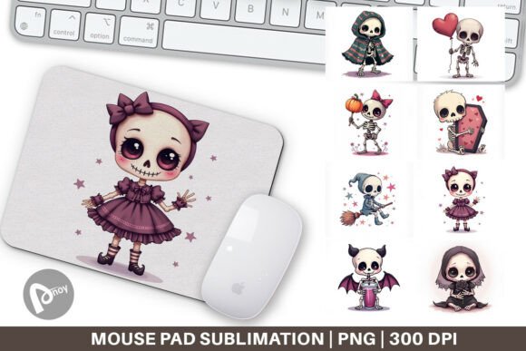 Mouse Pad Gothic Cute Skeletons: A Stylish Addition to Your Workspace