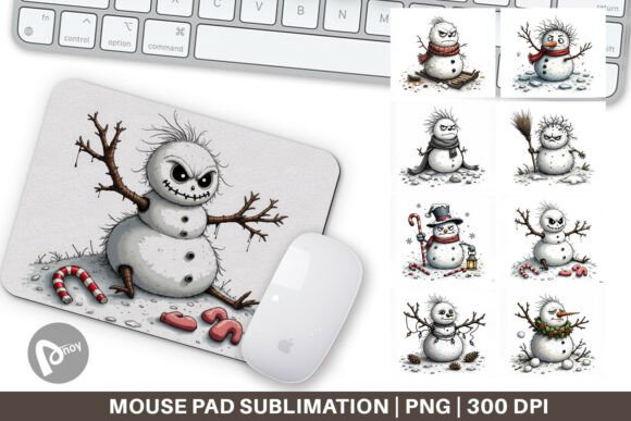 Mouse Pad Grumpy Snowman and Sublimation Mouse Pad: Enhance Your Workspace with Style and Functionality