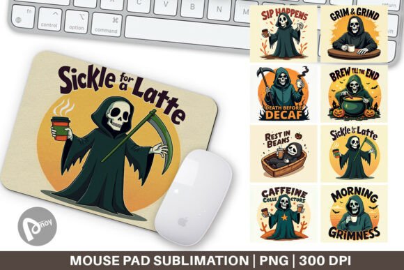 Mouse Pad Halloween Reaper Coffee: A Stylish and Functional Addition to Your Workspace