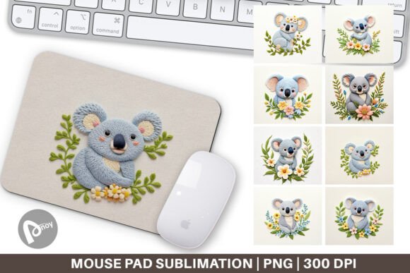 Mouse Pad Koala Embroidery: Stylish and Functional