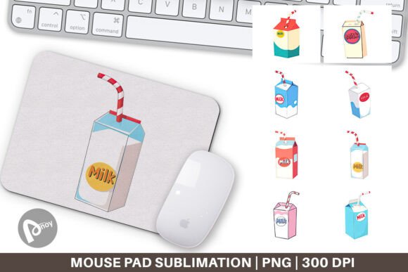 Mouse Pad Milk Box with Straw and Sublimation Mouse Pad: A Stylish Addition to Your Workspace