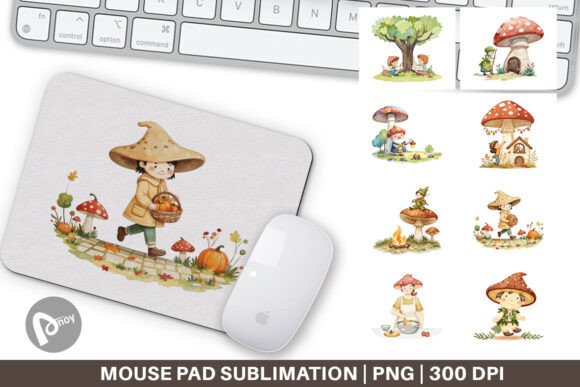 Mouse Pad Mushroom Village Friends: A Creative and Functional Addition to Your Workspace