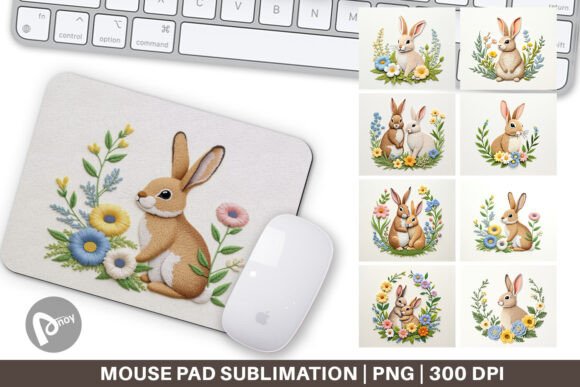 Mouse Pad Rabbit Embroidery: A Stylish Addition to Your Workspace