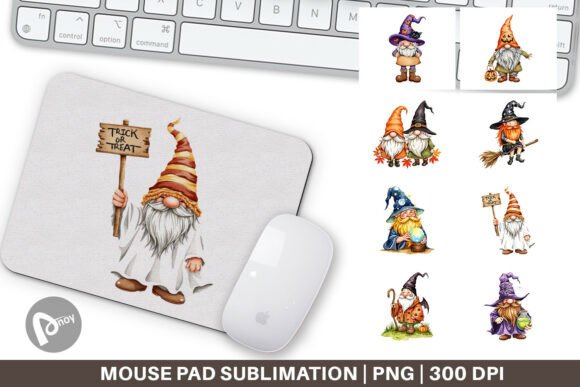 Mouse Pad Rustic Halloween Gnomes: A Unique Addition to Your Workspace