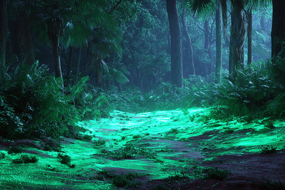 Mystical Glowing Forest Path Background: A Strategic Visual Tool for Creative and Professional Projects