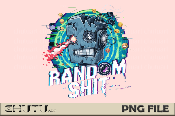 Random Sh t PNG - Glitched Laser Bot: Embracing Digital Chaos in a World of Order
