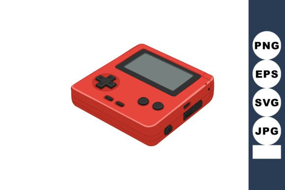 Red Handheld Game Console Vector Illustr