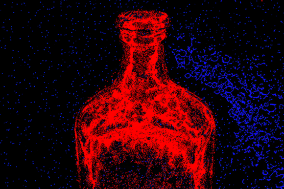 Red Neon Glowing Bottle Background: A Strategic Design for Modern Creativity
