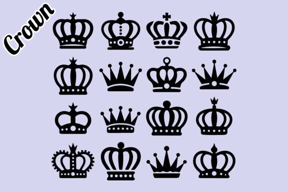 Regal Crown Vector Clipart and Black Crown Silhouette: A Royal Addition to Creative Projects