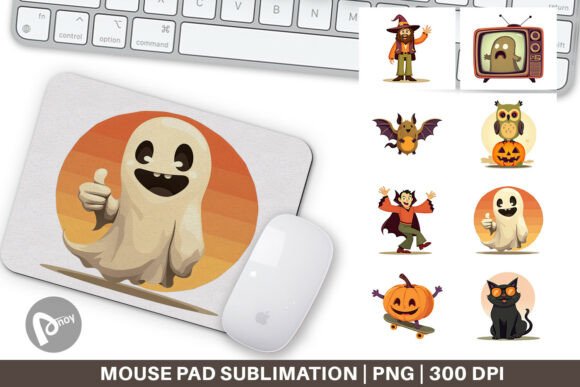 Retro Boo Bash Mouse Pad: A Stylish Addition to Your Workspace