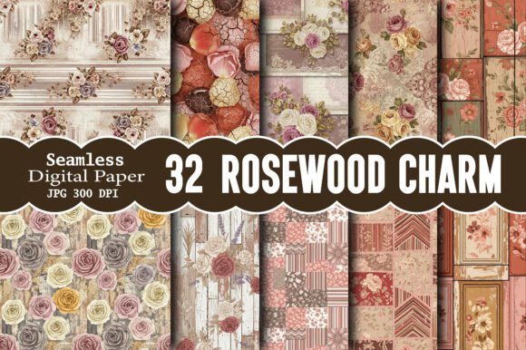 Rosewood Charm Seamless Digital Pattern: A Versatile Design for Creative Projects