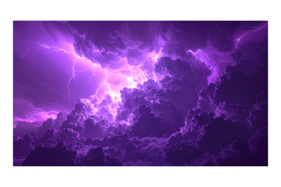 Vibrant Purple Lightning Storm Clouds
